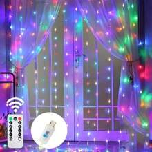 1pc USB Powered LED Fairy String Lights, 8 Lighting Modes Remote Control, Decoration For Birthday, Christmas, Halloween, Wedding, Bedroom, Party