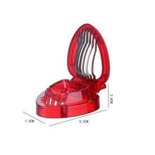 不锈钢草莓切片器和去蒂器 - 创意草莓和葡萄水果切刀，带刀片的手动厨房工具，轻松准备水果的必备工具 - 彩色 - 查看 8