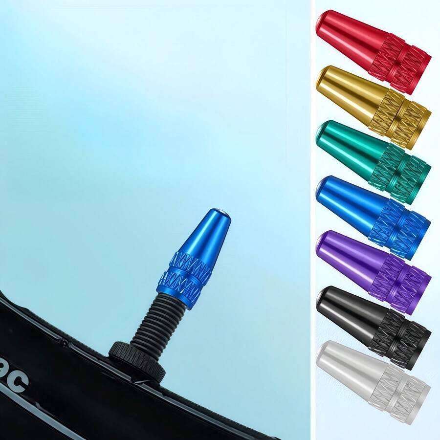 2pcs Aluminum Alloy Bicycle Tire Prest Valve Cap MTB Road Bike Covered Protector Road MTB Tyre Dustproof Bike Presta Valve - Multicolor - View 1