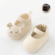 Baby Girl Dress Flats Soft Soles Cute Bear Embroidery Mary Jane Shoes Casual Walking Shoes For Newborn Toddler - Màu vàng - Xem 2
