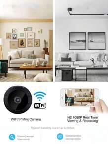 Cámara Mini A9 WiFi 2025 Grabadora de video inalámbrica Grabadora de voz Cámara de seguridad Cámara de vigilancia doméstica y de mascotas inteligente Nueva cámara de vigilancia inalámbrica para mascotas Visión nocturna Cámara inalámbrica 1080P Alta definición Ángulo amplio Doble banda WiFi Seguimiento humanoide de 360°