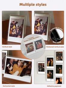 5 个 3.5 英寸 5.1 英寸透明相框，迷你透明标牌展示架，9*6 厘米，桌面 DIY 装饰，水平倾斜 L 形塑料名片价格标签柜台支架，可用于办公室、餐厅、会议、购物中心