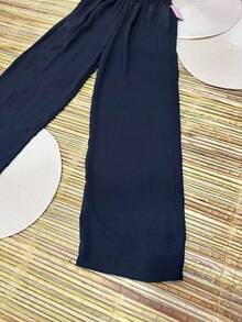 Pantalon con elastico - Negro - Ver 2