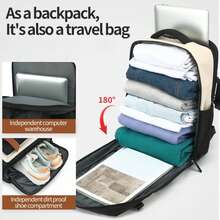 MIKOMIKA Cabin Travel Backpack 43x30x18 For Cheap Flights, Spacious Hand Luggage With Shoe Compartment And Multifunctional Anti-Theft Backpack For Travel 266 - 藕粉色 - 查看 2