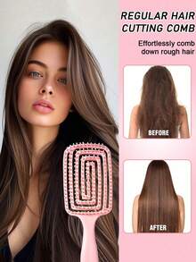 2 件马卡龙色镂空背部按摩发刷、发刷、刷子套装、适用于干湿头发、蓬松造型、发刷、梳子、美发工具、理发沙龙美发产品及配件、美容旅行必需品、返校、旅行度假必需品、女士发饰