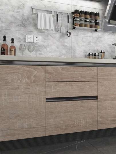 Roll Classic Wood Grain Removable PVC Self Adhesive Wallpaper, Waterproof Dirt Resistant Texture Wallpaper Living Room, Bedroom, Tafel Door ation view 3