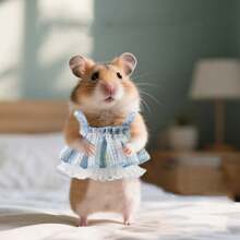 1 pieza Lindo vestido de punto para hámster, ropa suave para animales pequeños, vestido transpirable para fiesta, traje de fotografía al aire libre, accesorios de vestir para cobayas