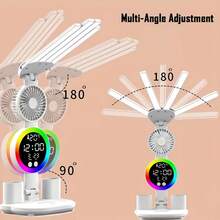 Smart Touch LED Desk Lamp With USB - Dual Head, Dimmable And Color Changing Reading Light, Built-In Fan And Night Light, Eye Protection Design, Very Suitable For Home Office And Dormitory Learning - Battery Free, Multifunctional Desk Lamp | Dual Head Lamp | Integrated Fan Lamp, Home Office Desk Lamp - 彩色 - 查看 4