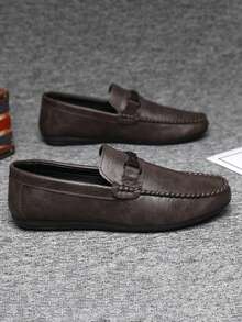 2025 Spring Men's Business Fashion Korean Style Shoes, Leather Loafers, Soft Bottom Slip-On Driving Shoes (Loafers Tend To Run Small, Larger Size Recommended For Those With Bigger Feet)