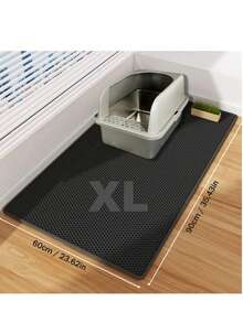 超大双层猫砂垫，采用 EVA 材质制成，旨在防止猫砂飞溅和泄漏，保持猫砂不外泄。防滑、可水洗、防水、防臭、易于清洁 - 非常适合用作猫砂盆和宠物用品保护垫 | 可水洗猫垫 | 耐用猫垫。