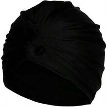 2025 New Extra Large Nylon Fabric Swim Cap, Solid Color Simple Pleated Design, Comfortable & Non-Constrictive Swim Cap, Suitable For Adults Men & Women With Long Hair, Thermal Spring Bath Cap (Slight Color Variance May Occur Due To Fabric Batch Difference, Please Refer To The Actual Product), Beach Essentials, Beach Accessories, Pool Float - Multicolor - View 7
