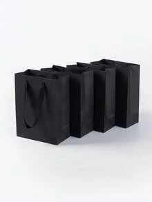 4pcs Black Gift Bags, Party Gift Packaging Bags, Holiday Gift Bags