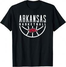 University Of Arkansas Razorbacks Basketball T-Shirt, Black, Small Gift For Dad Gift For Hikers Gift For Pet Owner,Black T-Shirt, 100% Cotton, Men's T-Shirt,,Funny Graphic T Shirts,S-XXXL,Vintage Shirt - Black - View 1