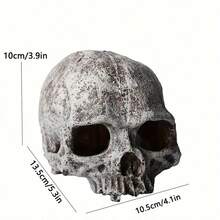 Resin Skull Aquarium Decor - Fish Tank Decorations, Suitable For Small Fish And Reptiles, Interesting Aquarium Landscape Cave Series, Aquarium Decor | Aquarium Enhancement | Interesting Aquarium Supplies, Aquarium Accessories - Multicolor - View 8