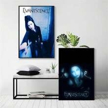 1pc Canvas Painting Evanescence Band Posters Art Coffee House Bar Room Wall Decor Optional Frame ,Wall Art With Frame - Multicolor - View 2