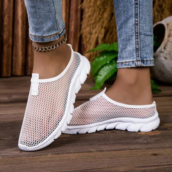 2025 New Breathable Slip-On Mesh Hollow Out Casual Shoes, Men's Lightweight Sneakers And Women's Beach Sandals