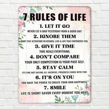 1PC 7 Rules Of Life Wall Art, Motivational Quote Poster, Let It Go, Stay Calm And Smile, Perfect For Office, Gym Or Study Room Decor, 8x12 Inches / 20x30 Cm, Ideal For Personal Growth, Inspirational And Uplifting Design - 8x12 inch/20x30cm-1 cái - Xem 8