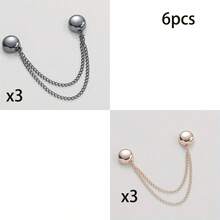 2/3/4/6pcs Magnetic Scarf Clips - No Sewing Required, Detachable Rings, Minimalist Round Chain Buckle | Multi-Functional Apparel Fastener, Secure & Fitted - Multicolor - View 17