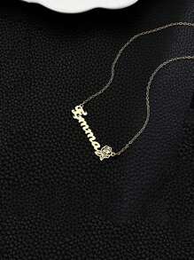 1pc Customized Necklace With Pendant, Stainless Steel Personalized Jewelry Pendant Necklace, Suitable For Teenagers, Children, Friends, Couples, Great For Anniversary, Mother's Day, Birthday, Graduation, Daily Wear, Wedding, Party, Gathering