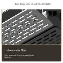 1入組金邊浴室儲物架,鋁製儲物筐,自粘式掛牆架,配有吊鉤,適用於盥洗用品、淋浴間、洗手間(不需要鑽孔) - 金色邊框款 - 查看 4