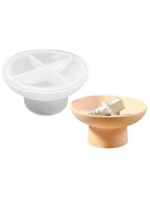 1 pieza Bandeja de almacenamiento de joyas, molde de silicona de bandeja alta para velas de cemento, molde de bandeja de resina de jesmonita para decoración del hogar