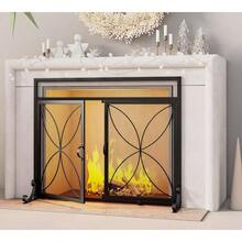 Fireplace Screen With Magnetic Door, Large Metal Fireplace Screen Suitable For Household Use, - 1 - View 2