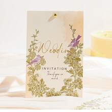 5pcs 2025 New Style Rustic Wedding Invitations, Personalized Creative Wedding Cards, Chinese Style Wedding Invitation Inner Pages