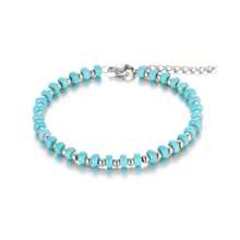 1pc Fashion Minimalist Versatile Stainless Steel & Natural Stone Bracelet, Multi-Color Options Suitable For Women Daily Wear