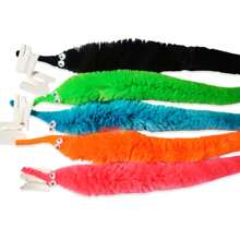 Pack Of 10, Magic Twist Wiggle Worms Swinging Plush Worms On A String, 10 Colors