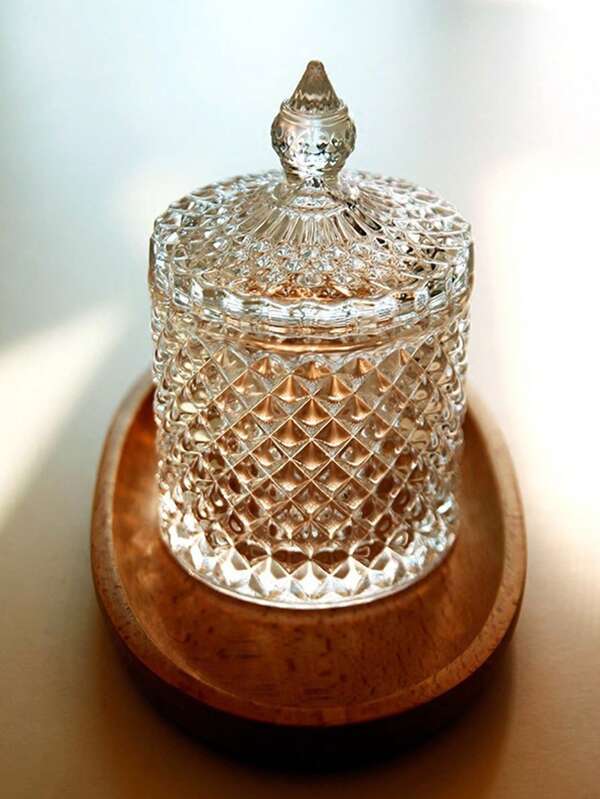 Europäischer hochattraktiver Glas-Vorratsbehälter mit Deckel, Hochzeits-Süßigkeiten Glas, Zuhause Tee/Kaffee-Bohnen Aufbewahrungsglas, Kristall Dessertschale, Watte/Zahnstocher/Schmuck/Gummibänder Aufbewahrungsglas, Restaurant Küche Gewürzglas