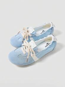 MASKERT Women's Ballet Style Casual Shoes, Women's Multifunctional Fashionable Casual Sports Shoes, Flat Bottomed Rubber Soft Soled Casual Shoes, Daily Matching Casual Shoes - 藍色 - 查看 4