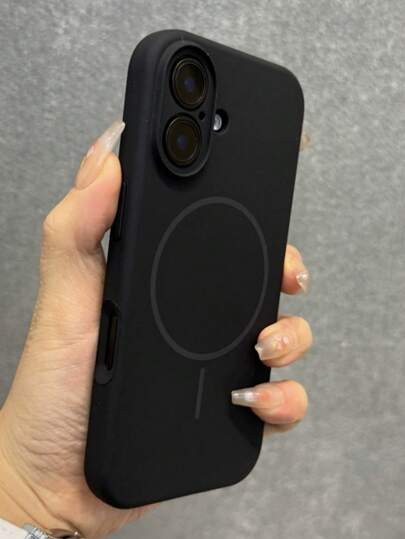 غطاء هاتف سيليكون سائل مطفي مغناطيسي بسيط، متوافق مع أيفون 17 إير 16 15 14 13 12 برو ماكس بلس، يدعم الشحن اللاسلكي، غطاء خلفي من السيليكون الناعم