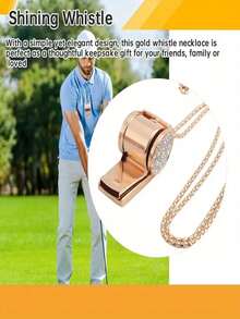 1 件派对口哨，装饰性金色口哨适用于生日庆祝、节日派对、成人派对、体育赛事、生日、新年派对、生日派对欢呼道具、派对吹喇叭、音乐吹口哨、毕业派对、礼物、父亲节礼物、毕业季、教师欣赏、教师感谢礼物、毕业礼物