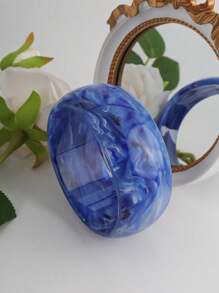 Pulsera retro personalizada de moda europea y americana, con textura de resina ancha y semi-transparente, con geometría 3D acrílica exagerada (color, textura y profundidad variables, aleatorios)