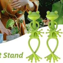 5 Stücke Frosch Pflanzenhalter Set, Kunststoff Pflanzenhalter Clips, Rankgerüst Struktur für Rankpflanzen, grüner Tier Frosch dekorativer Pflanzenrahmen, multifunktionale dekorative Gartenzaun, geeignet für Innen- und Außenpflanzenwachstum, kann in jedem Winkel gebogen werden