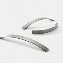 4 piezas Tiradores y pomos de aleación de aluminio para gabinetes, puertas, cocina, cajones y muebles - Plateado - Ver 6