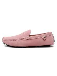 Mocasines con decoración metálica para hombres, cómodos y antideslizantes, diseño slip-on, para primavera/verano - Rosa - Ver 5