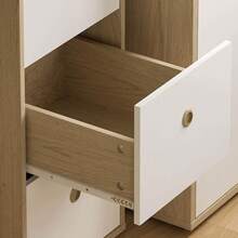 3 Drawer Desk Computer Dressing Table PC/Laptop Home Study Workstation Children Kids Furniture (Pink & Oak) - White - View 6