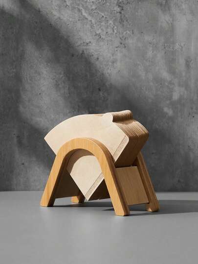 Bamboo Coffee Filter Holder Coffee Paper Storage Rack Coffee Filter Paper Container Stand Filter Paper Holder Back To School