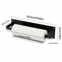 磁性冰箱悬挂式收纳架，适用于厨房纸巾、保鲜膜，无需钻孔壁挂式收纳架 - 彩色 - 查看 2