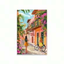 1 件卡塔赫纳旅行海报彩色哥伦比亚插图风景麦德林花卉旅行印刷品复古波多黎各帆布印刷品客厅、卧室、餐厅可选画框现代海报、墙壁艺术、帆布画和可重复使用的画框 - 彩色 - 查看 33