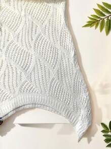 Women's Summer V-Neck Openwork Diamond Pattern Design Loose Knit Cover Up Coverup, Beach Resort