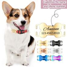 Hundemarke - Benutzerdefinierte leise Hundemarke - Hundemarken für Hunde - Personalisierte leise Hundename-Marken in Knochenform - Hunde-ID-Marke mit Pfotendruck-Symbol
