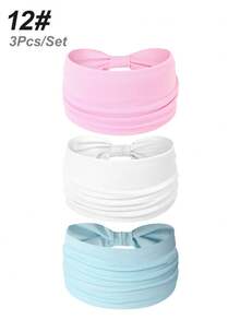 3 pezzi Fasce elastiche extra larghe a torsione di colore unito per donna, accessori per capelli alla moda e alla moda per l'autunno e l'inverno, adatti per vacanze, outfit eleganti, sciarpe, bandane e fasce per capelli morbide per donna, estivo, vacanza, viaggio - Multicolore - Visualizzare 22