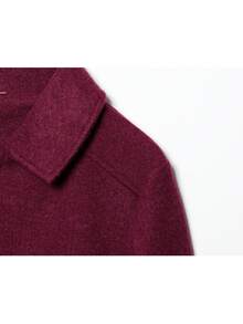 Women's Soft Jacket, New Autumn/Winter Women's Zip-Up Short Jacket, Long Sleeve Pocket Bomber Jacket - Burgundy - View 6