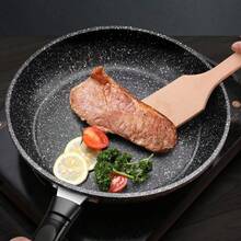1pc Multi-Functional Maifan Stone Non-Stick Frying Pan For Steak, Flat Pan, Lightweight Oil-Saving Pancake Pan, Universal For Stovetops, Packaging Box Set With Handle - Black - View 8