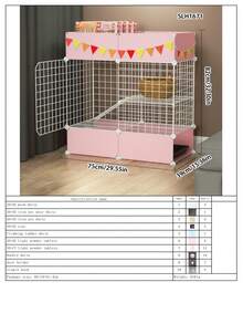 Jaula grande para conejo de interior para uso doméstico, recinto espacioso con diseño a prueba de orina, hábitat para animales pequeños - Multicolor - Ver 20