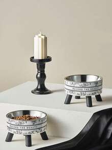 PETSIN 1Pc New Pet Bowl Cat Neck Guard Bowl Stainless Steel Large Capacity Dog Bowl Cartoon Cat Rice Bowl - Multicolor - View 1