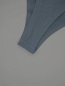 Áo liền thân nữ đơn giản, co giãn tốt, màu đen, ôm sát, màu xám xanh, thích hợp mặc thường ngày mùa hè. - Xám - Xem 7