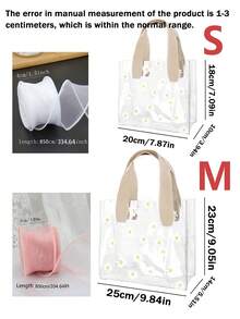 10-1pc Simple Double Handle Waterproof Flower Gift Tote Bag, Foldable Flower Bouquet Packaging Hand Carry Bag, Delicate Flower Box With Handle For Gift Wrapping, Small PVC Bag, Mini Transparent Gift Bag With Handle, Plastic Gift Bag With Handle Transparent Handbag, Rectangular Wedding Gift Packaging Bag - Multicolor - View 11